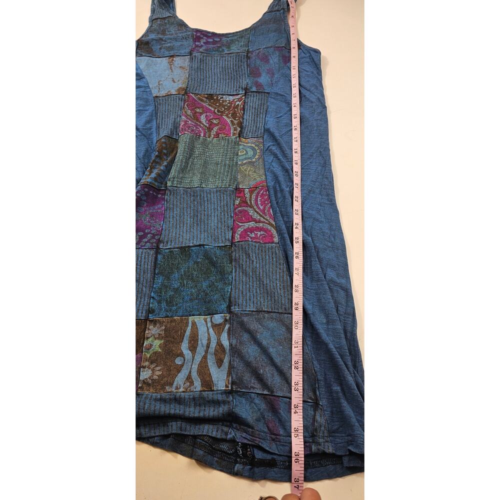 Parsley & sage boho patchwork sleevless summer dress sz M tie-dye EUC comfort - Picture 7 of 7